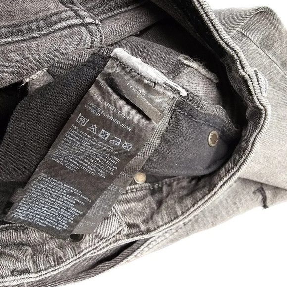 All Saints Womens Grace Slashed  Skinny Jeans Gray Wash Size 24 - Picture 6 of 10